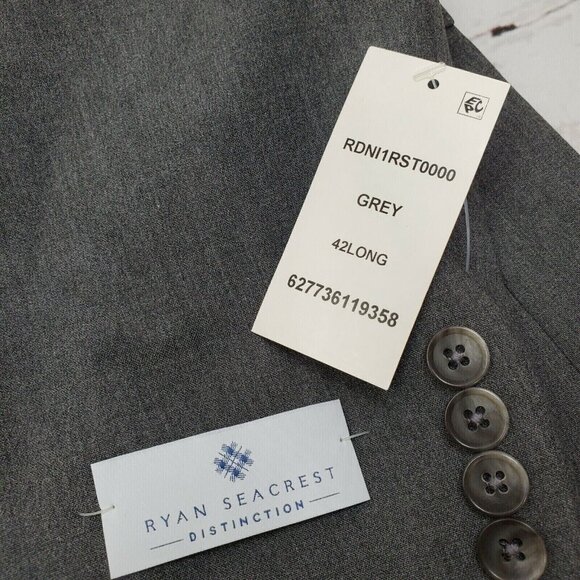 $360 Ryan Seacrest Men's Modern Fit Suit jacket Blazer Jacket Gray Size 42L NEW - Picture 4 of 11
